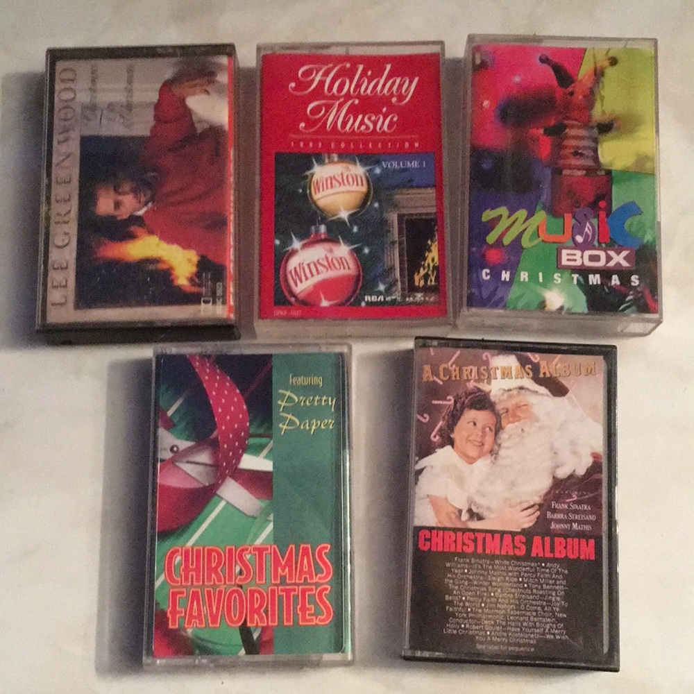 Five classic Christmas music cassettes